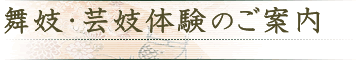 舞妓体験・舞妓変身・芸妓体験のご案内